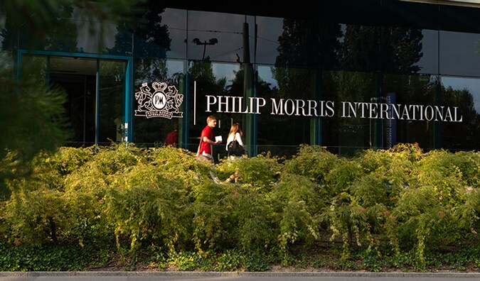 Outside Philip Morris International's Operations Center in Lausanne, Switzerland