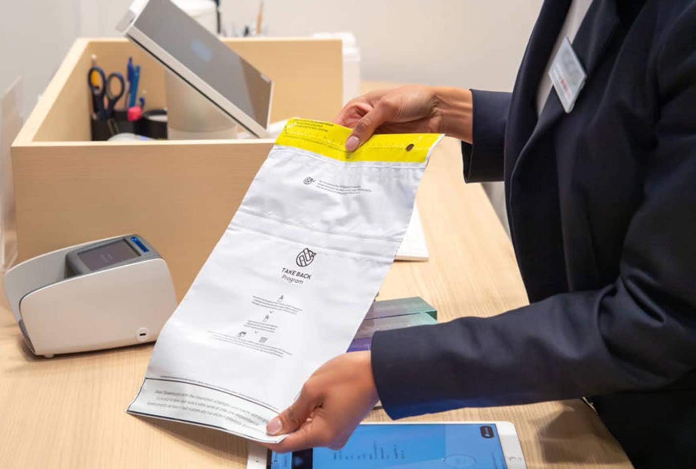 Switzerland takeback bag close-up