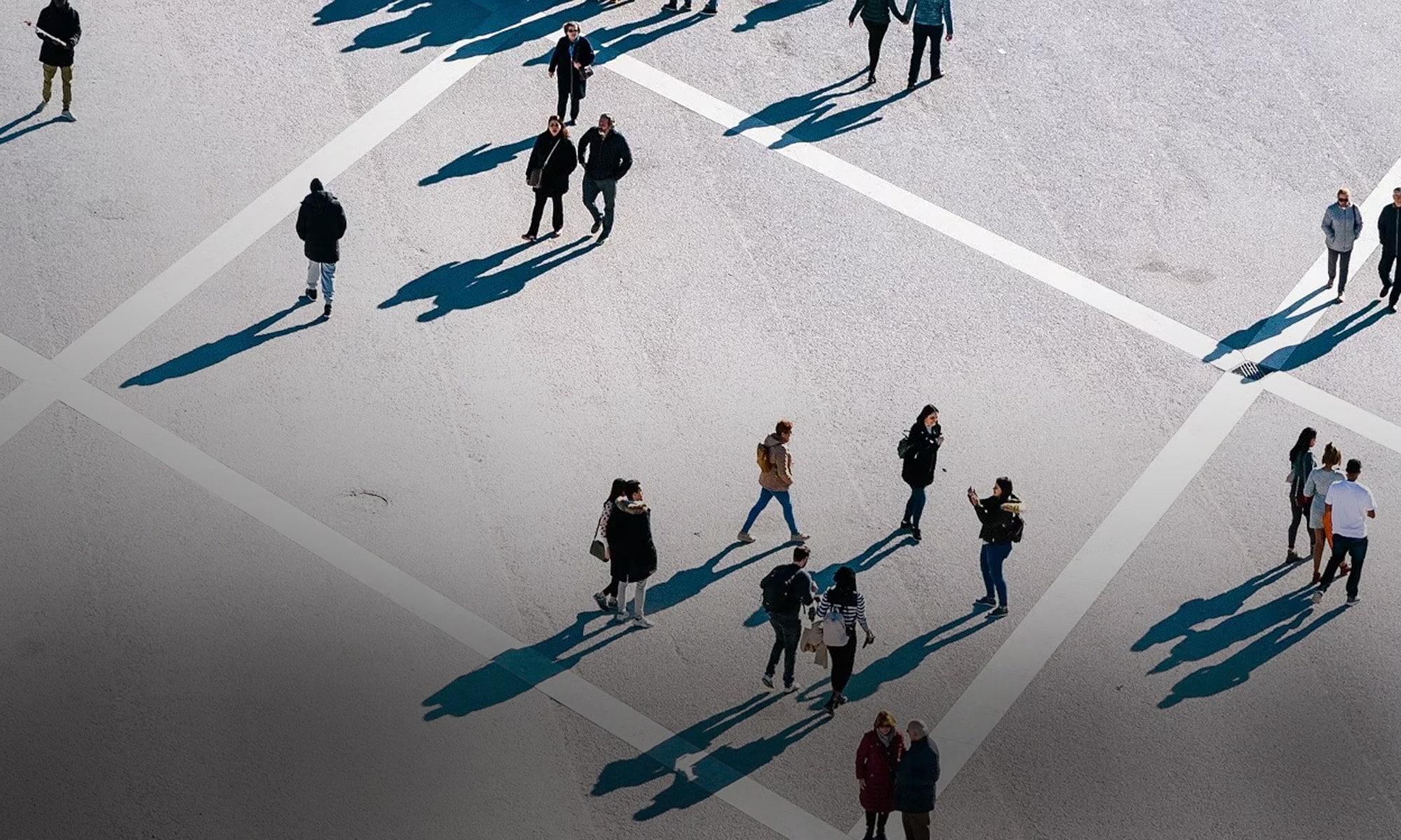 People walking in the sunshine